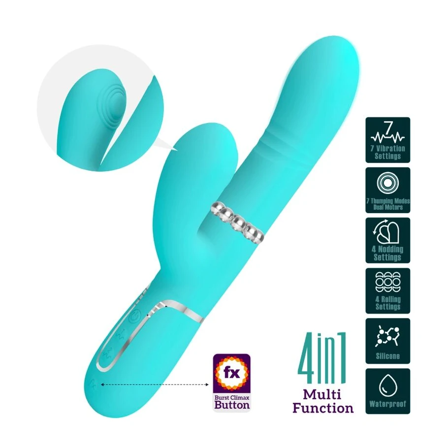 PRETTY LOVE - MULTIFUNKTSIOONILINE G-SPOT VIBRATOR AQUA GREEN